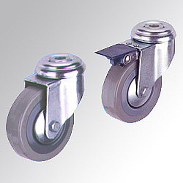 Industrial Castor with Plastic Core Reinforce Grey Rubber Wheel
